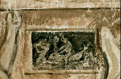 Ausschnitt, maritime Szene am Sockel der Personifikation des
Wassers, Aufn. Cürlis, Otto, 1943/1945