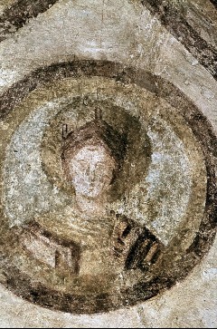 Medaillon mit Brustbild einer gekrönten heiligen Frau, Aufn. Löwenstein, Ursula von, 1943/1944