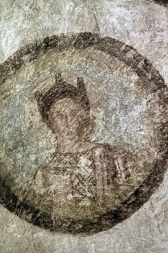 Medaillon mit Brustbild einer gekrönten heiligen Frau, Aufn. Löwenstein, Ursula von, 1943/1944