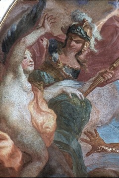 Detail: Athena rettet Koronis, indem sie die Königstochter
in ein Krähe verwandelt, Aufn. Rex-Film, 1943/1945