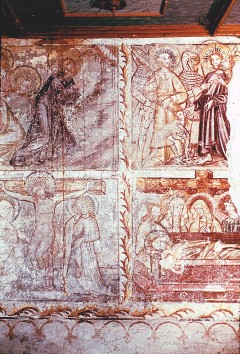 Nordwand, Christus am Ölberg, Gefangennahme, Kreuzigung,
Grablegung (von links oben nach rechts unten), Aufn. Bühring, Sigrid, 1945.01-1945.02