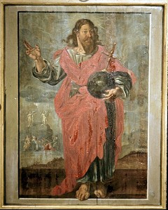 Vierte Reihe von Westen, drittes Bild, Christus Salvator, Aufn. Schön, Inge, 1943/1945
