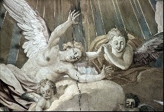 Ausschnitt: Engel unterhalb der Dreifaltigkeit in der
Strahlenglorie, Aufn. Roden, Bruno von, 1943/1945