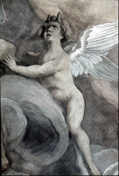 Westlicher Teil. Der Erzengel Michael und andere Engel
vertreiben die aufrührerischen Engel aus dem Himmel.
Ausschnitt, Aufn. Roden, Bruno von, 1943/1945