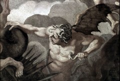 Westlicher Teil. Der Erzengel Michael und andere Engel
vertreiben die aufrührerischen Engel aus dem Himmel.
Ausschnitt, Aufn. Roden, Bruno von, 1943/1945