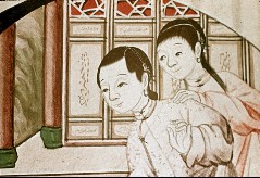 Detail: chinesisches Paar in einer runden Maueröffnung, Aufn. Cürlis, Peter, 1943