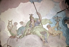 Gruppe unten rechts: Pallas Athene und Genien, Allegorie auf
die Blüte von Kunst und Wissenschaften unter den
Habsburgern, Aufn. Halewicz, Julius, 1943/1945