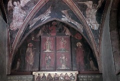 Scheitelwand der Kapelle mit Christus und Heiligen, Aufn. Müller und Sohn, 1943/1945
