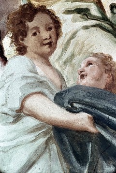 Detail: schleppentragende Engel im Gefolge der Maria, Aufn. Cürlis, Peter, 1943/1945