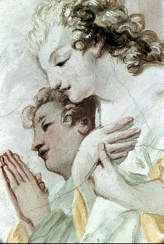 Ausschnitt: Maria empfängt und spendet die Gnade Gottes;
Detail: Köpfe anbetender Engel, Aufn. Cürlis, Peter, 1943/1945