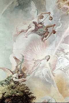 Ausschnitt: Christus und der Heilige Geist im Himmel, Detail, Aufn. Cürlis, Peter, 1943/1945