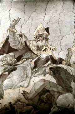 Der heilige Nikolaus in der Glorie, Detail, Figur des
Heiligen, 1943/1945