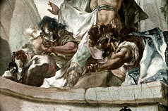 Südliche Längsseite, der heilige Nikolaus schlichtet bei
einer Revolte des römischen Militärs, Detail, befreite
römische Hauptleute, 1943/1945