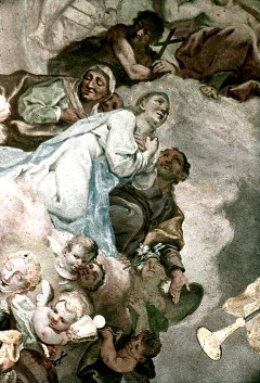 Ausschnitt, Maria auf einer Wolkenbank knieend, 1943/1945