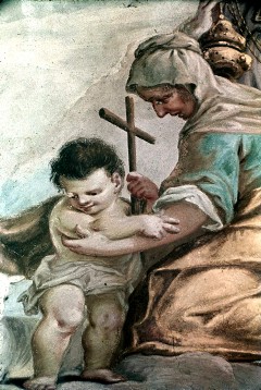 Zacharias und Elisabeth mit dem kleinen Johannesknaben und
Engeln, Detail, 1943/1945