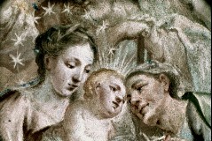 Die Vermählung der heiligen Katherina von Siena mit dem
Christuskind, dahinter Christus und Gottvater, Detail, 1943/1945