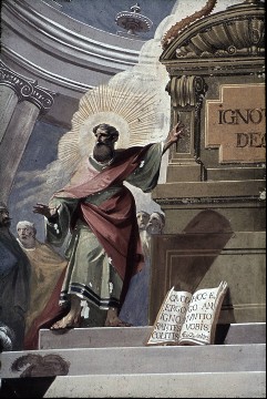 Mitte: der heilige Paulus auf dem Areopag am Altar des
unbekannten Gottes, Aufn. Schulze-Marburg, Rudolf, 1944