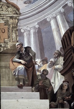 Mitte: der heilige Paulus auf dem Areopag am Altar des
unbekannten Gottes, Detail, Aufn. Schulze-Marburg, Rudolf, 1944
