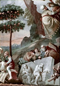 Ecke unten links: Baum der Erkenntnis, Adam und Eva, Relief
mit Kain und Abel, Noah, Aufn. Schulze-Marburg, Rudolf, 1944