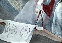 Rechte Hälfte, Detail: Zeichenbrett des Archimedes, Aufn. Schulze-Marburg, Rudolf, 1944
