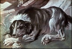 Rechte Hälfte, Detail: Hund vor der Tonne des Diogenes, Aufn. Schulze-Marburg, Rudolf, 1944