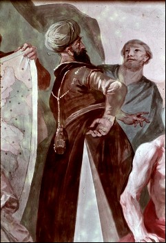 Rechte Hälfte, Detail: Platon mit einem Schüler, Aufn. Schulze-Marburg, Rudolf, 1944