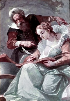 Rechte Hälfte, Detail: Kleobulos und seine Tochter, Aufn. Schulze-Marburg, Rudolf