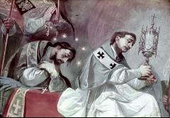 Detail rechts unten: die Heiligen Johann von Nepomuk und
Norbert, Aufn. Schulze-Marburg, Rudolf, 1944