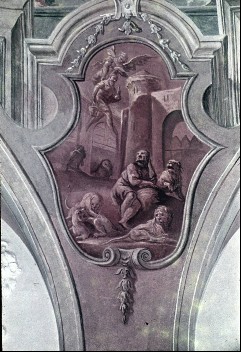 Der Prophet Habakuk, von einem Engel getragen, bringt Essen
und Trinken zu Daniel in der Löwengrube, Aufn. Schulze-Marburg, Rudolf, 1944