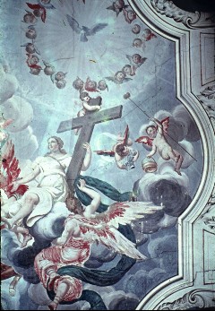 Rechte Hälfte mit dem Heiligen Geist, der Religion und
Engeln mit Leidenswerkzeugen, 1943/1945