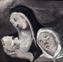 Detail rechts: heilige Margareta von Cortona?, Aufn. Schulze-Marburg, Rudolf, 1943/1944