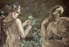 Detail: Hermes überreicht Odysseus das Moly-Kraut, 1943/1945