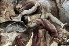 Oberer Abschnitt: Engel tragen Christus auf der Weltkugel
empor, Detail, Aufn. Bollert, Eva &
Hege, Walter, 1943/1944