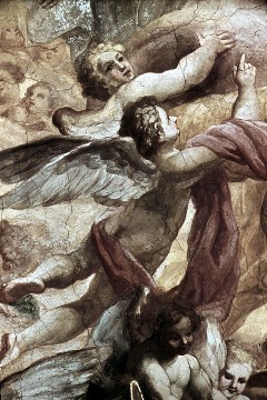 Oberer Abschnitt: Engel tragen Christus auf der Weltkugel
empor, Aufn. Bollert, Eva &
Hege, Walter, 1943/1944