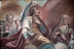 Detail: Engel mit dem Heiligen Johannes Evangelista und der
Heiligen Agatha, Aufn. Müller und Sohn, 1943/1945