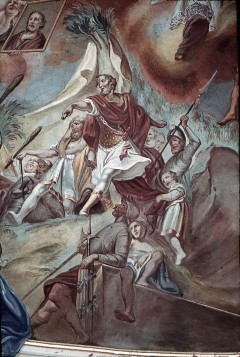 Detail: Kaiser Diokletian und umgebende Figuren, Aufn. Müller und Sohn, 1943/1945
