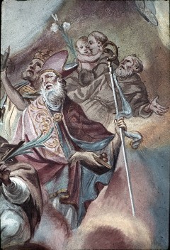 Detail: die Heiligen Nikolaus, Franziskus, Antonius, Aufn. Müller und Sohn, 1943/1945