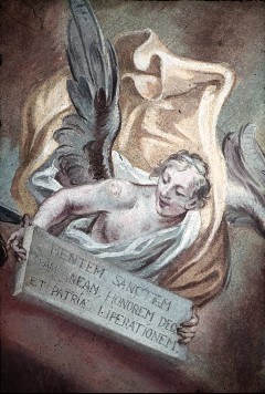 Detail: Engel mit Schrifttafel, Aufn. Müller und Sohn, 1943/1945
