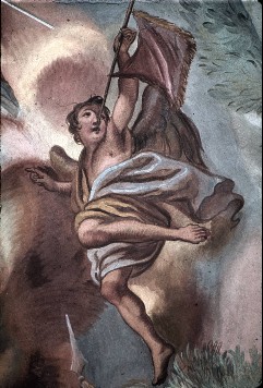 Detail: Engel mit Fanfare, Aufn. Müller und Sohn, 1943/1945