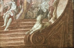 Detail, Treppenlauf mit Sphinx rechts, Aufn. Lamb, Carl, 1943.10-1944.03