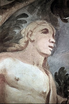 Ausschnitt links: Kopf der Apollo-Statue, 1943/1944