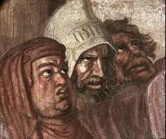Ausschnitt links: Köpfe des Hohepriesters und zweier
Pharisäer, Aufn. Bollert, Eva, 1943/1944