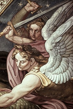 Ausschnitt links: Engel, die den Drachen bekämpfen; Detail, Aufn. Bollert, Eva, 1943/1944