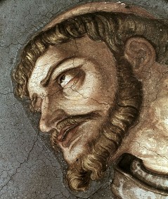 Ausschnitt rechts: Kopf des Franz von Assisi, Aufn. Bollert, Eva, 1943/1944