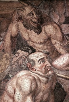 Ausschnitt rechts: ein Teufel mit zwei Verdammten, Aufn. Bollert, Eva, 1943/1944