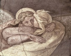 Oberer Abschnitt links: Engel, eine Seele in den Himmel
emportragend, Aufn. Bollert, Eva, 1943/1944