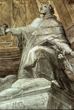 Ausschnitt Mitte: Statue des heiligen Johann Nepomuk, Aufn. Lamb, Carl, 1943.10-1944.03