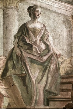 Ausschnitt links: Frau auf den Stufen zum Altar, Aufn. Lamb, Carl, 1943.10-1944.03
