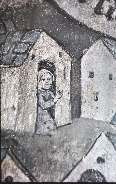 Ausschnitt rechts: Frau in einem Hauseingang, Aufn. Voigt, Wolf &
Hansen, Nils, 1943/1945