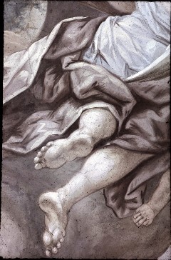 Detail, Füße des Engels, der die Ecclesia auf Wolken trägt, Aufn. Roden, Bruno von, 1943/1945